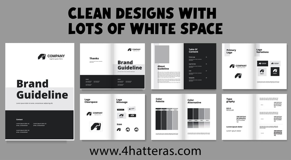 Clean designs with lots of white space
