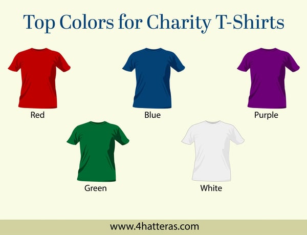 Top colors of charity tshirts