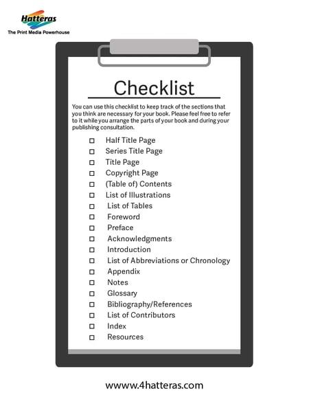 Book Elements Checklist